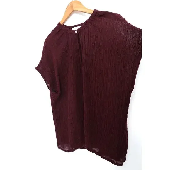 ERICA TANOV Linen Gauze Plisse Crinkle Dolman Blouse Top Garmentory 3 XL $325 - Picture 3 of 11